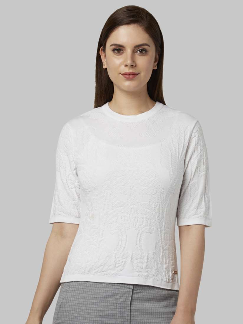 Buy Park Avenue Women White Solid Pullover Sweater Sweaters for Women 10375667 Myntra