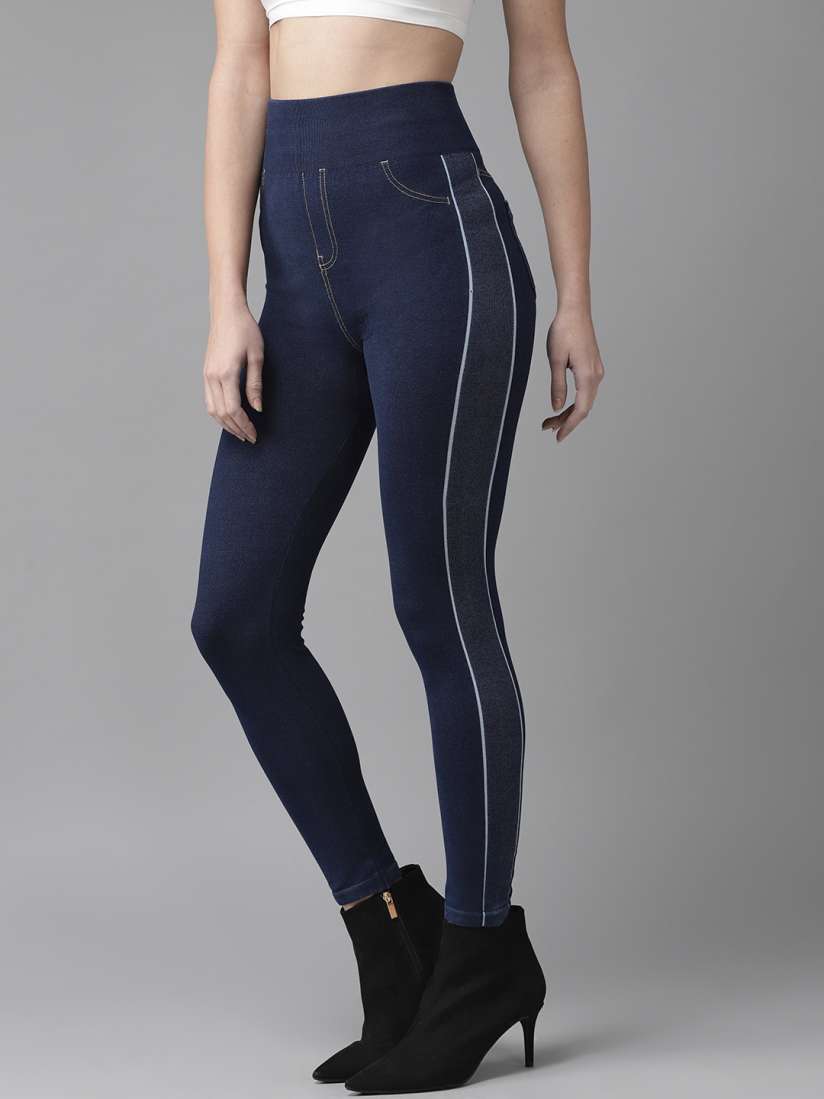 Buy The Roadster Lifestyle Co Women Navy Blue Solid Denim Jeggings Jeggings for Women 10376325 Myntra