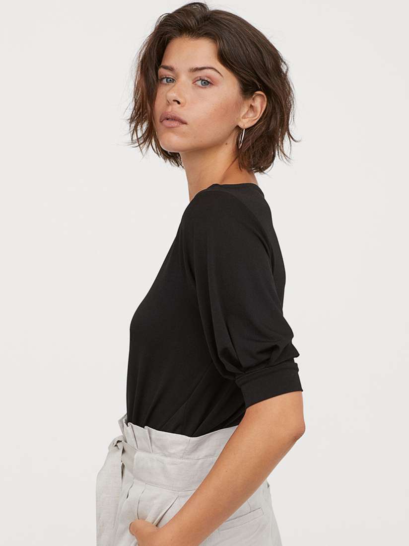 Buy H M Women Black Jersey Crepe Top Tops for Women 10376453 Myntra