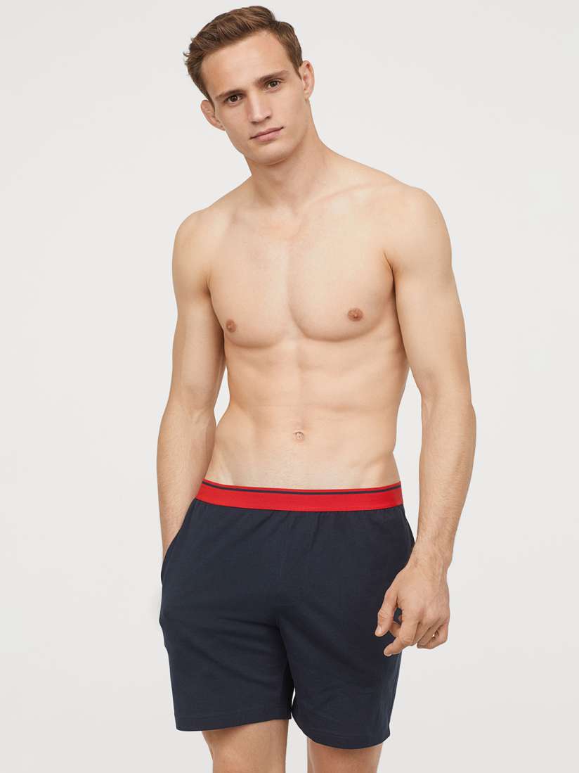 Buy H M Men Blue Solid Pyjama Shorts 0654103002 Lounge Shorts for Men 10386801 Myntra