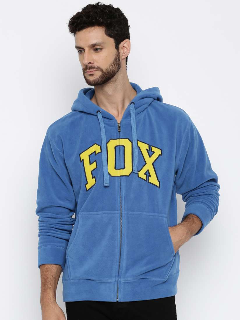Buy Fox Blue Hooded Sweatshirt Sweatshirts for Men 1038940 Myntra