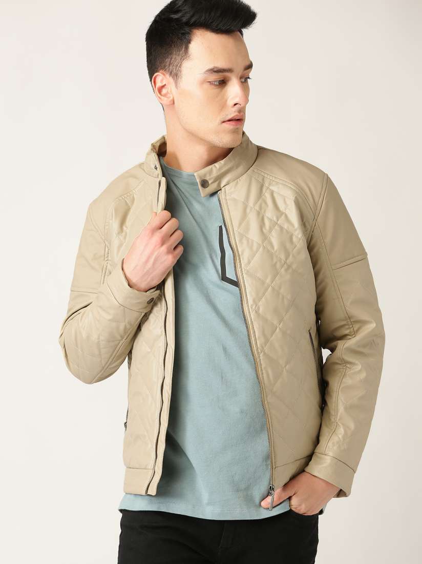 Buy United Colors of Benetton Men Beige Solid Quilted Jacket Jackets for Men 10392931 Myntra