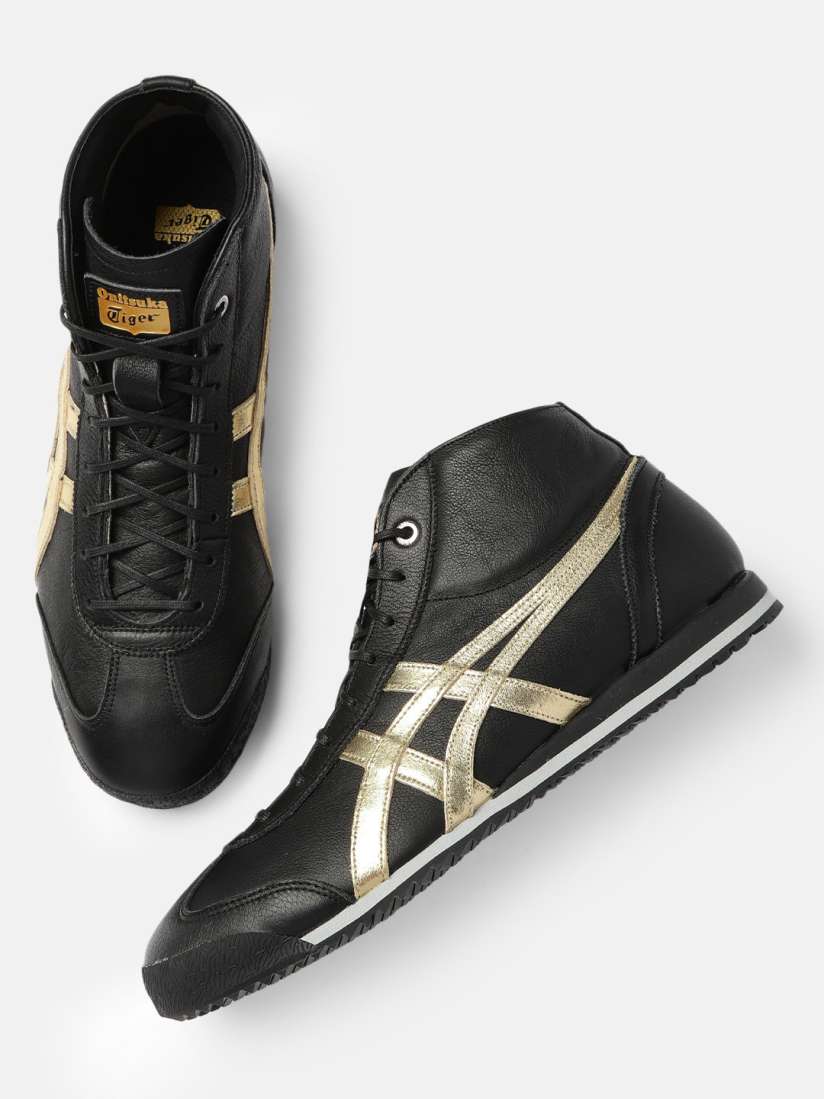 Buy Onitsuka Tiger Unisex Black Gold Toned Leather Sneakers Mexico 66 SD MR Casual Shoes for Unisex 10393303 Myntra