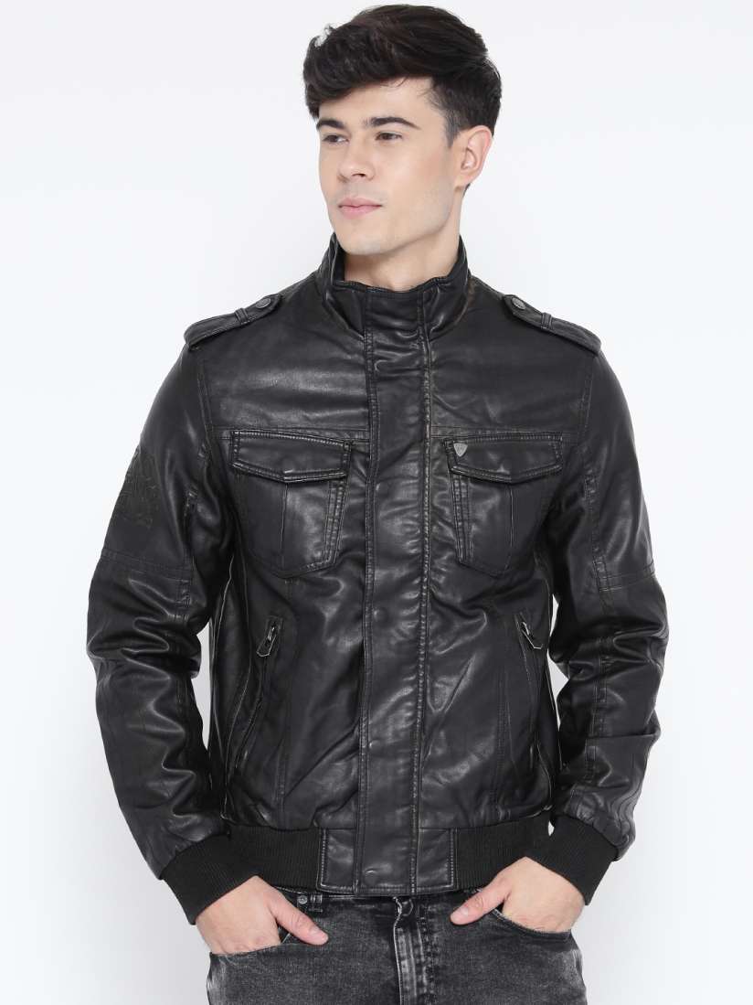 Buy Being Human Clothing Black Leather Jacket Jackets for Men Myntra