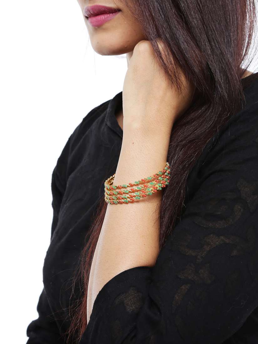 Buy Sukkhi Set Of 4 Gold Plated Bangles Bangle for Women 1040198 Myntra
