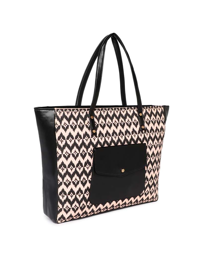 Buy Kanvas Katha Black Off White Printed Shoulder Bag Handbags for Women 10403525 Myntra
