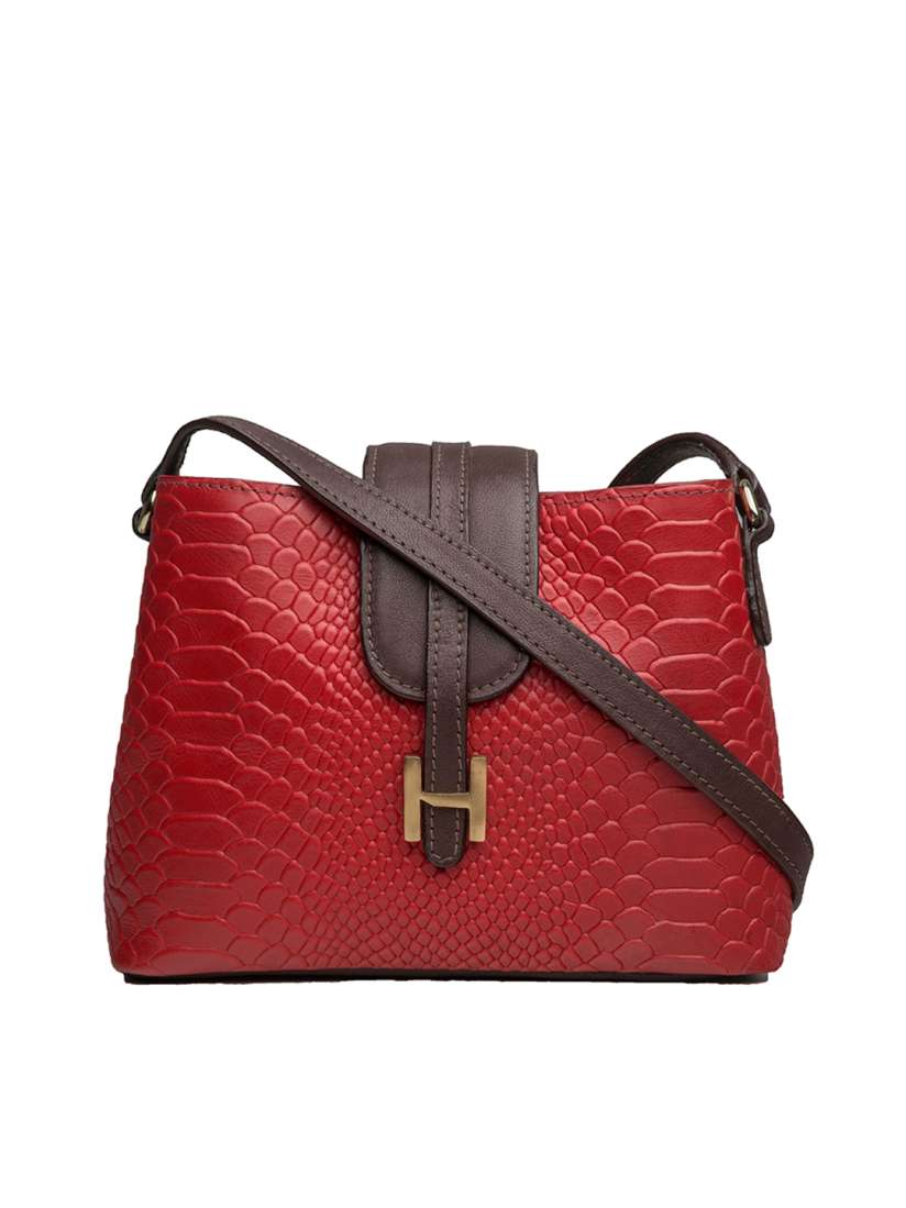 Buy Hidesign Red Textured Leather Sling Bag Handbags for Women 10421326 Myntra