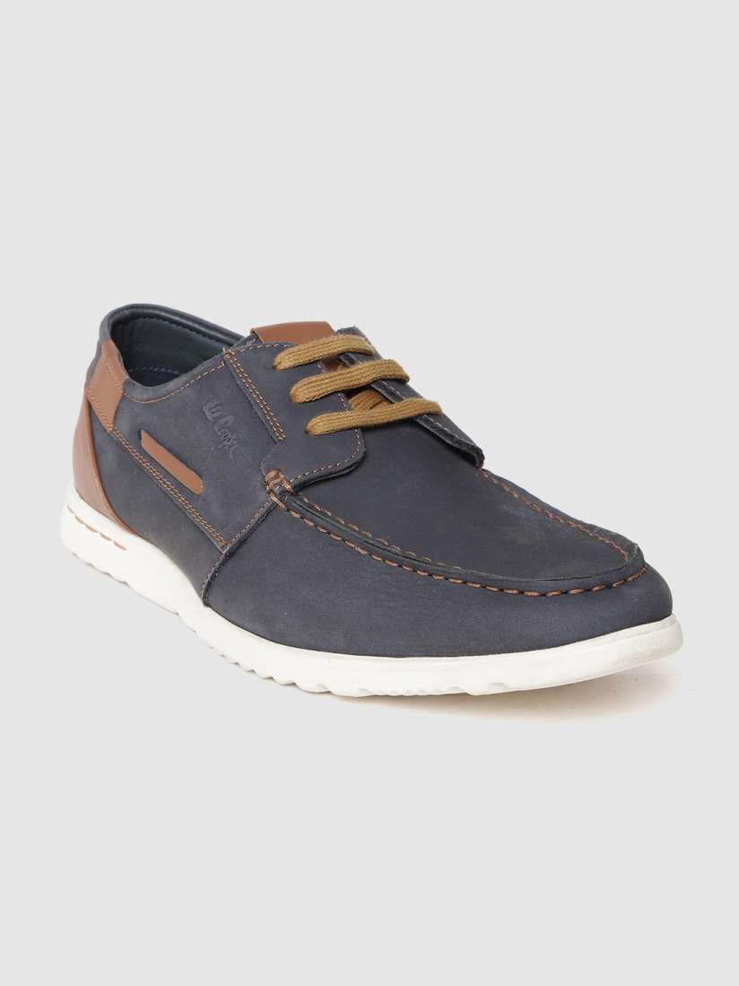 Buy Lee Cooper Men Navy Blue Solid Leather Derbys Casual Shoes for Men 10421544 Myntra