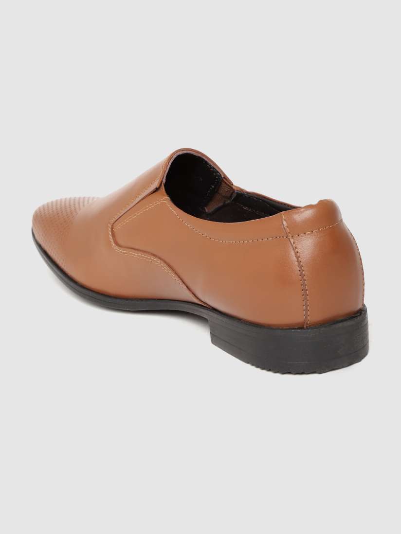 Buy Lee Cooper Men Tan Brown Perforated Formal Slip Ons Formal Shoes for Men 10421638 Myntra