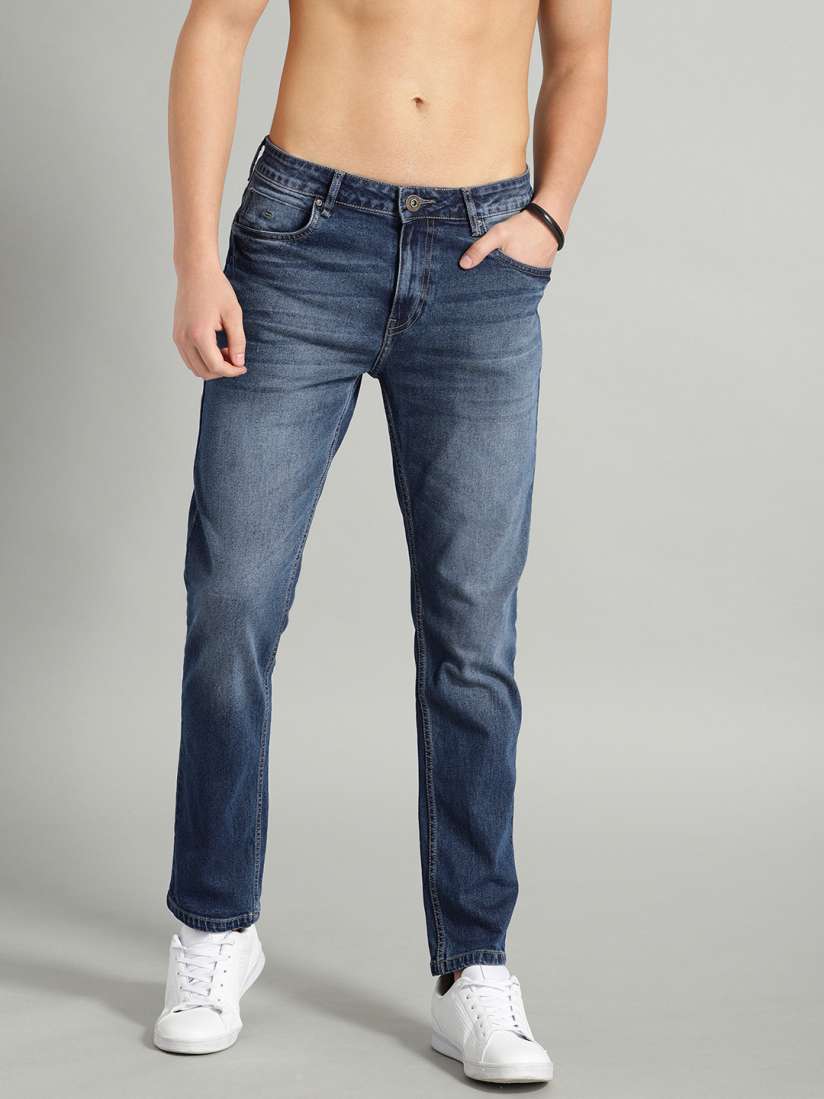 Buy Roadster Men Blue Regular Fit Mid Rise Clean Look Stretchable Jeans Jeans for Men 10424470 Myntra