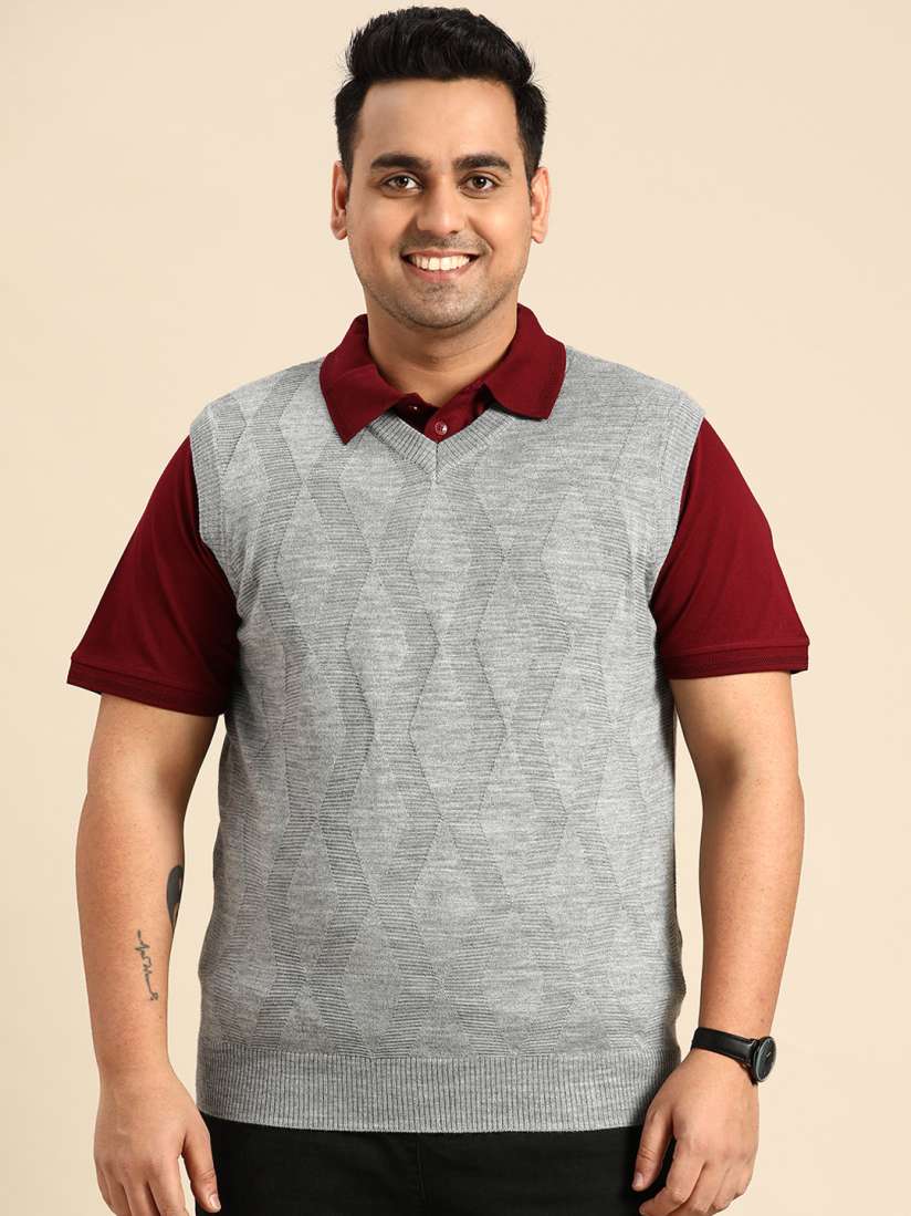 Buy aLL Plus Size Self Designed Sweater Vest Sweaters for Men 10425114 Myntra