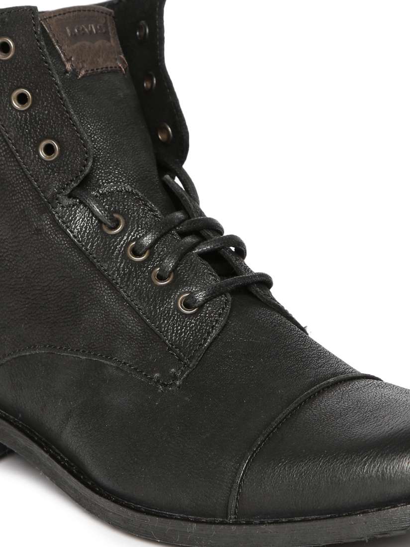 Buy Levis Men Black Leather Boots Boots for Men 1043391 Myntra