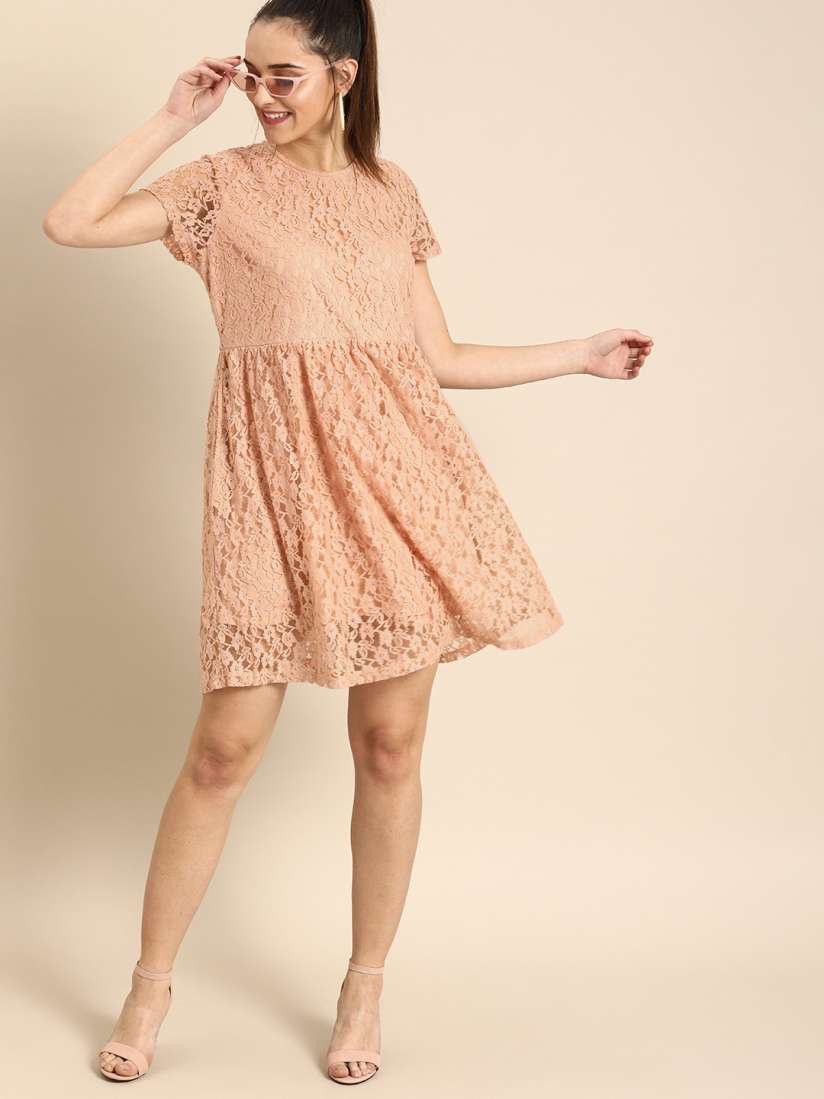 Myntra peach dress online