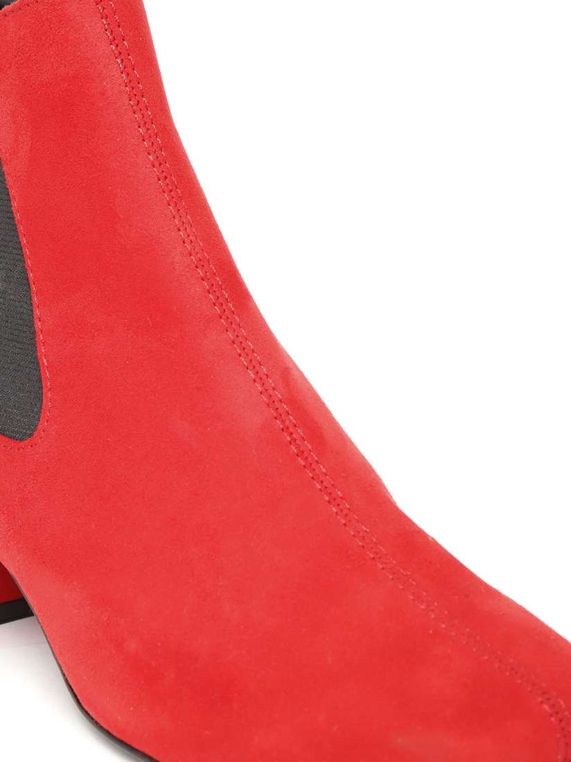 Buy Marks Spencer Women Red Solid Heeled Chelsea Boots Boots for Women 10443516 Myntra