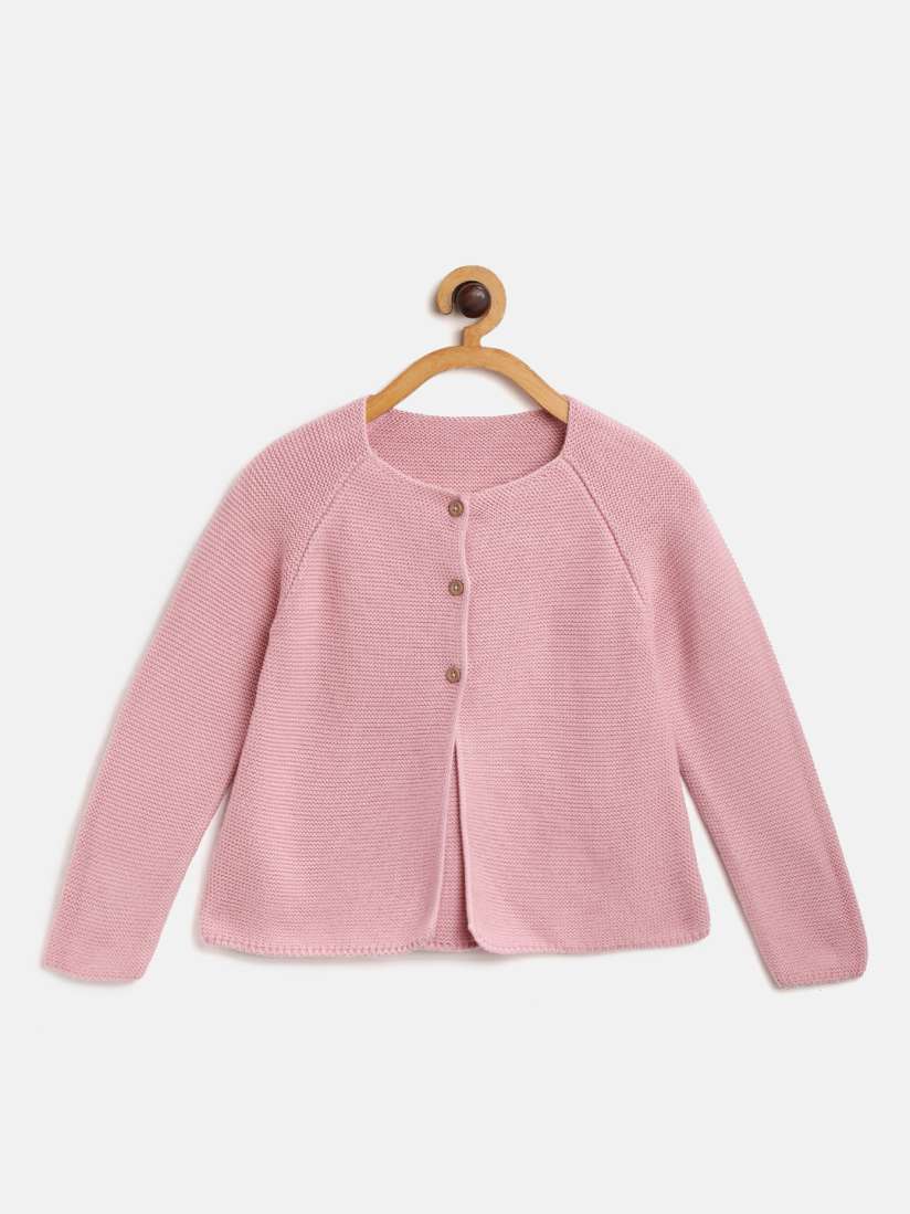 Buy Marks Spencer Girls Dusty Pink Solid Cardigan Sweaters for Girls 10444000 Myntra