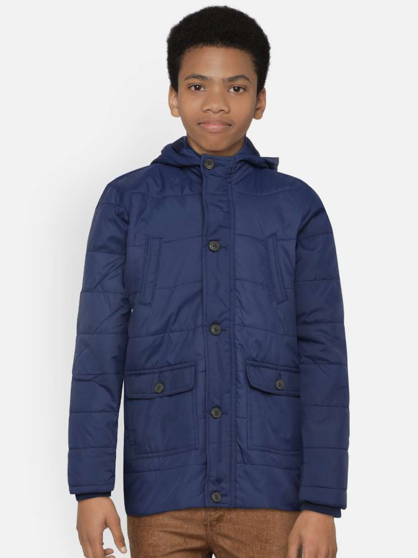 Buy Indian Terrain Boys Blue Solid Lightweight Jacket Jackets for Boys 10444032 Myntra