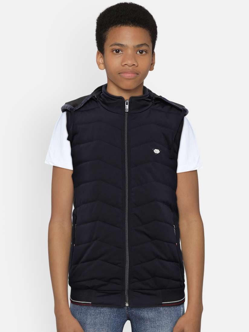Buy Monte Carlo Boys Navy Blue Solid Padded Jacket with Detachable Hood Jackets for Boys 10445120 Myntra
