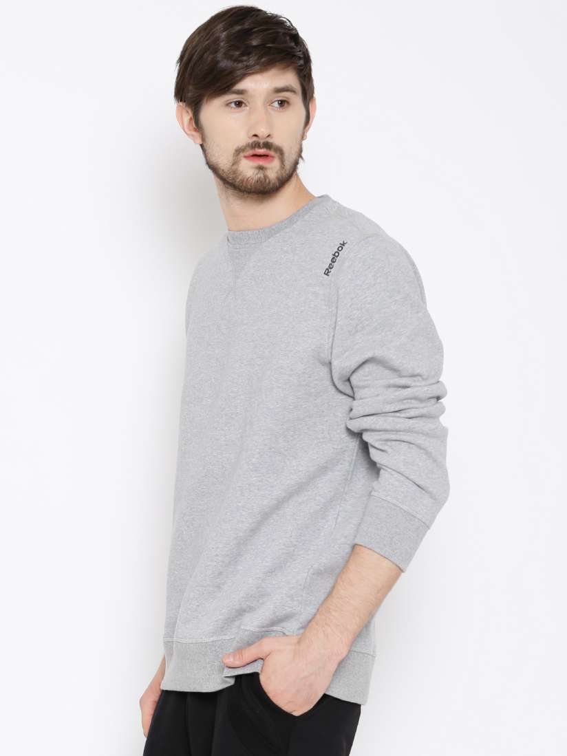 Buy Reebok Grey Melange EL Fleece Crew Sweatshirt Sweatshirts for Men 1044522 Myntra