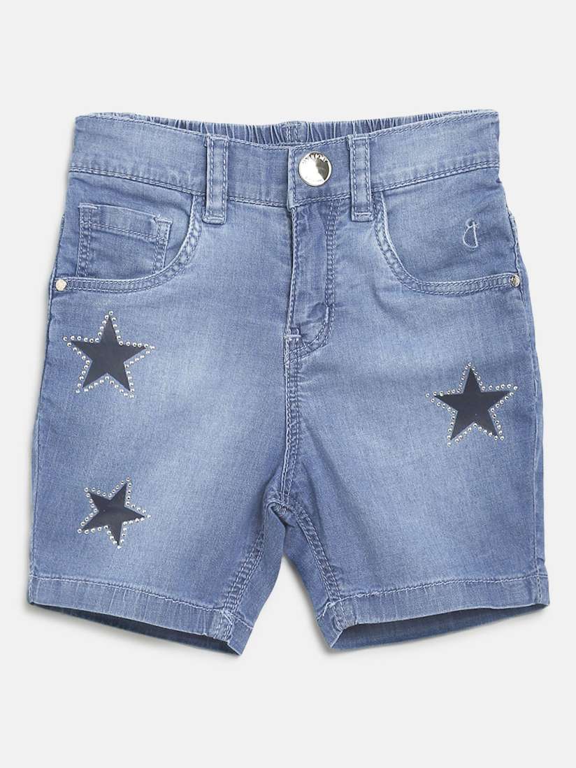 Buy Gini and Jony Girls Blue Washed Regular Fit Chambray Capris Capris for Girls 10457266 Myntra