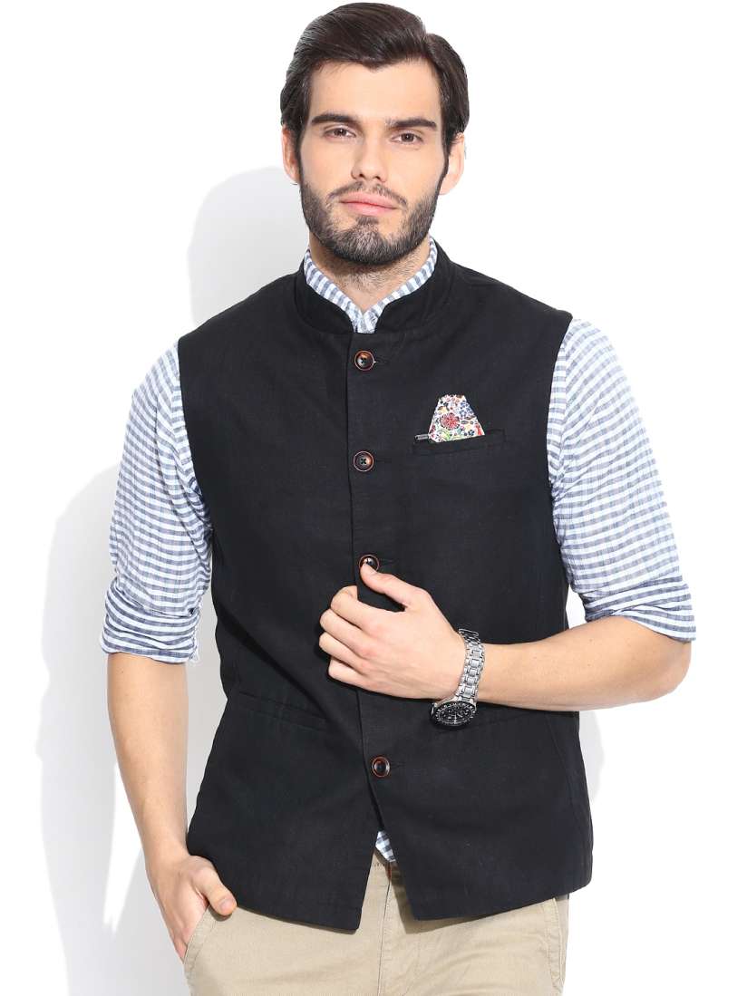 Buy Numero Uno Black Nehru Jacket Jackets for Men 1046025 Myntra