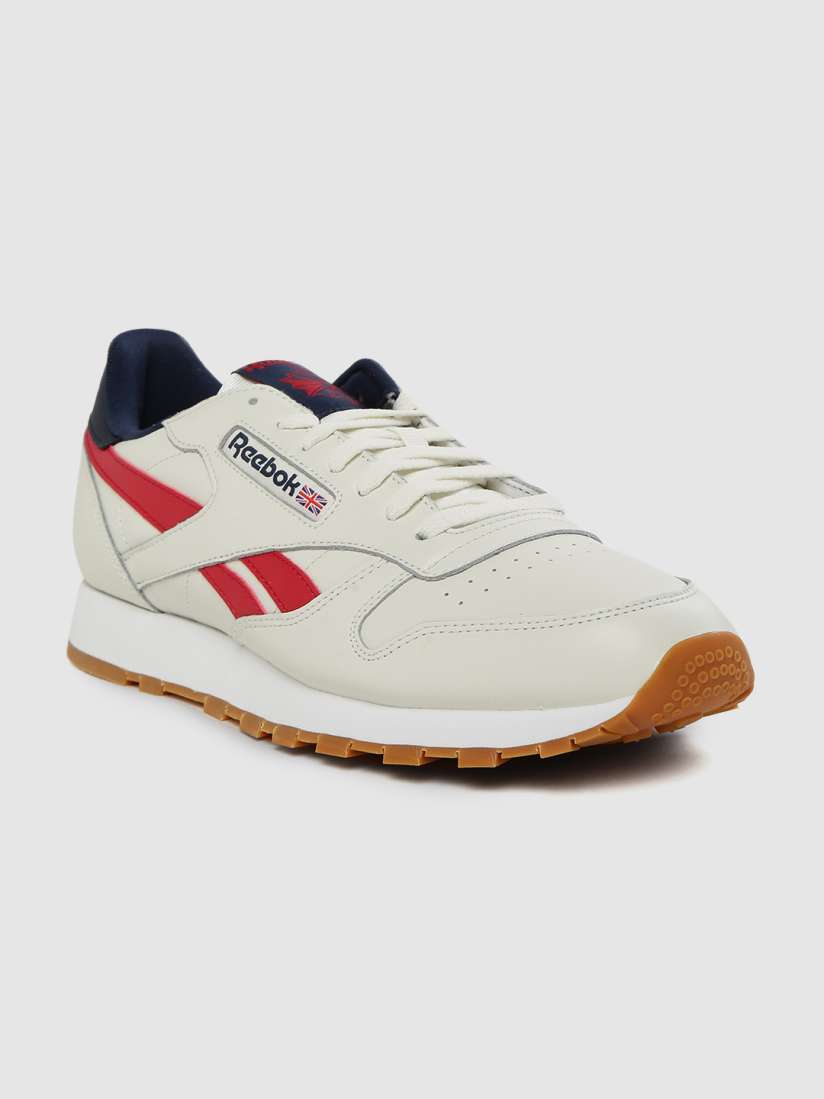 Buy Reebok Classic Men Off White Solid Leather Sneakers Casual Shoes for Men 10465034 Myntra