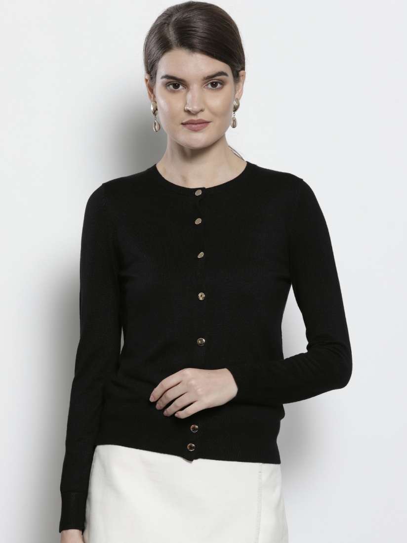 Buy DOROTHY PERKINS Women Black Solid Petite Cardigan Sweaters for Women 10473218 Myntra