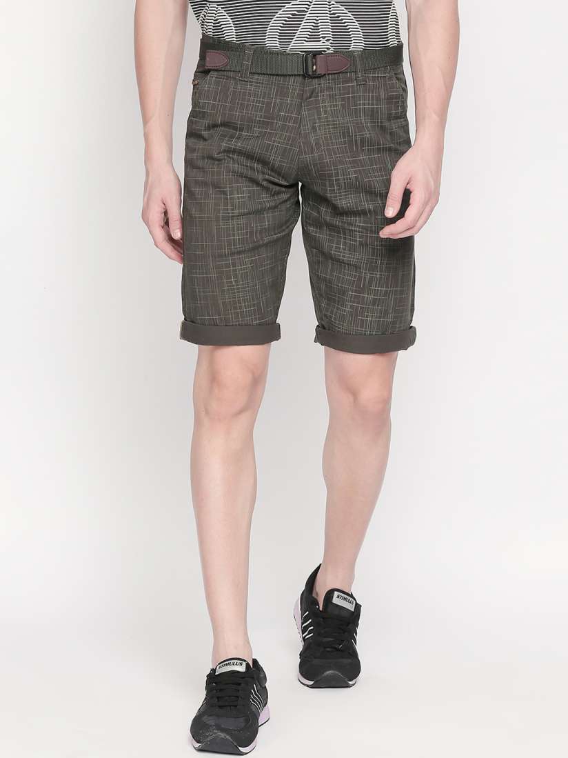 Buy beevee Men Olive Green Printed Regular Fit Regular Shorts Shorts for Men 10473832 Myntra