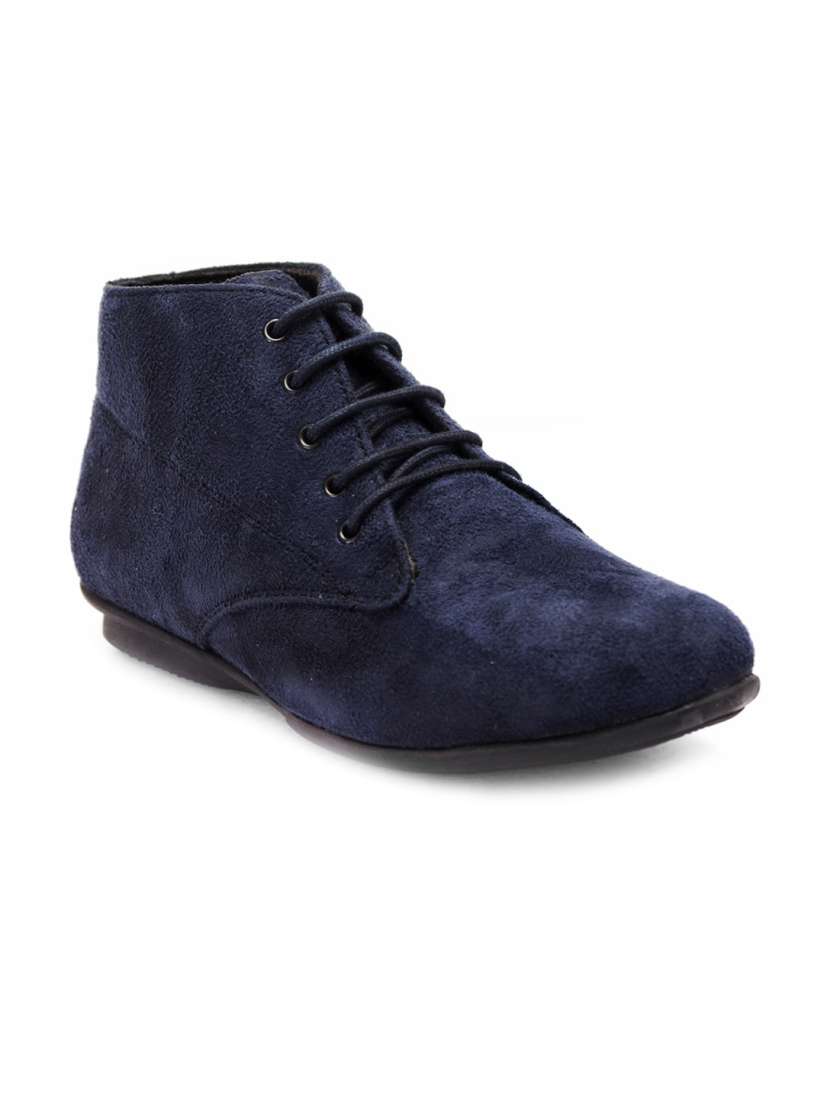 Buy Bruno Manetti Women Navy Blue Biker Boots Boots for Women 1047951 Myntra