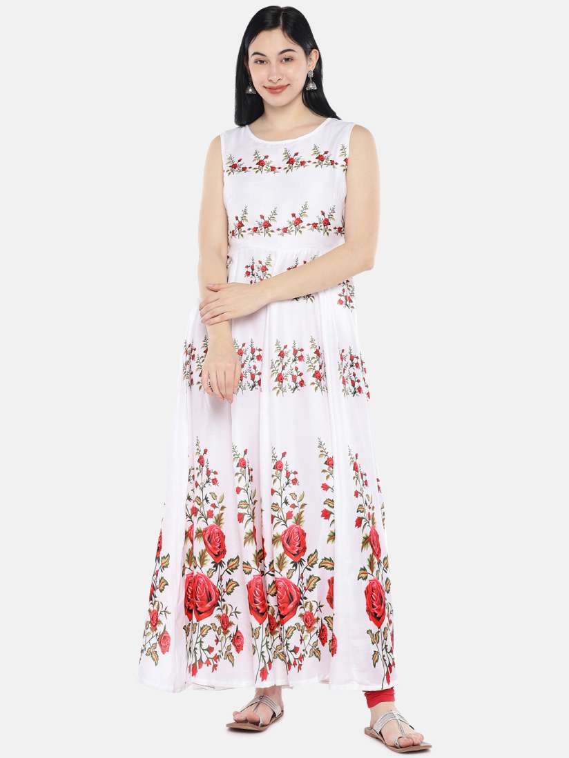 White anarkali myntra outlet