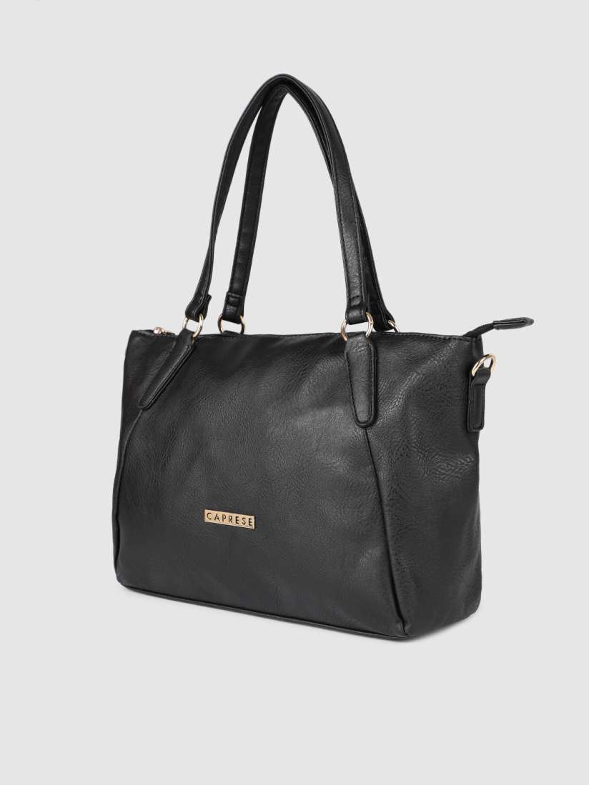Caprese black solid handheld bag clearance