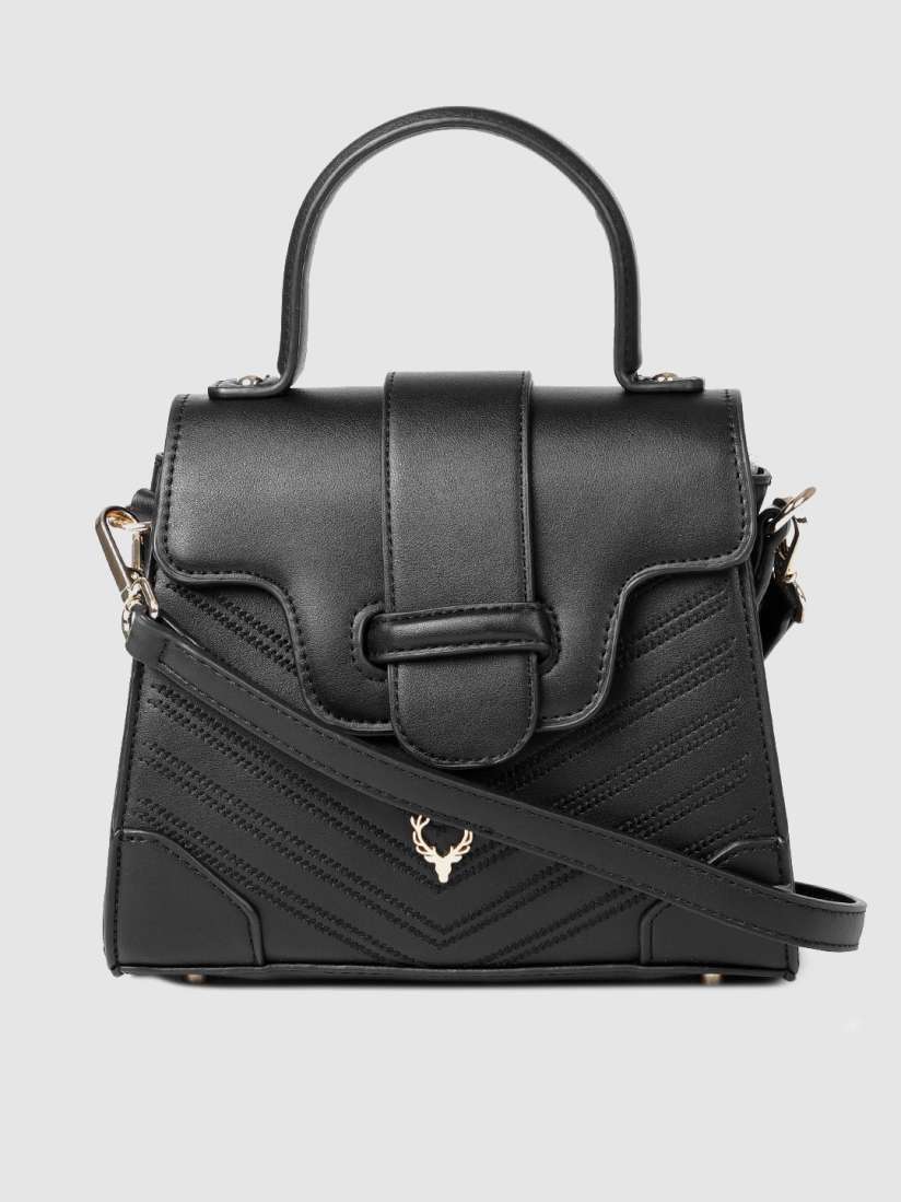 Buy Allen Solly Black Solid Handheld Bag Handbags for Women 10486758 Myntra