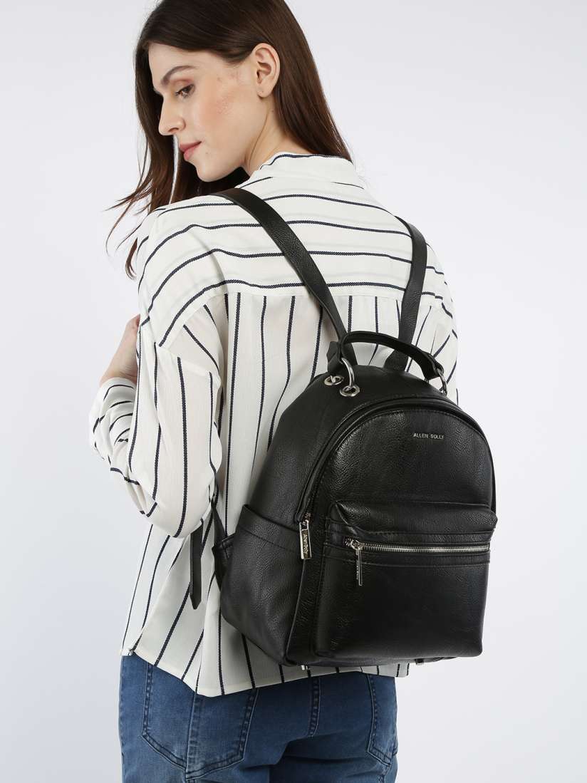 Buy Allen Solly Women Black Solid Backpack Backpacks for Women 10486788 Myntra