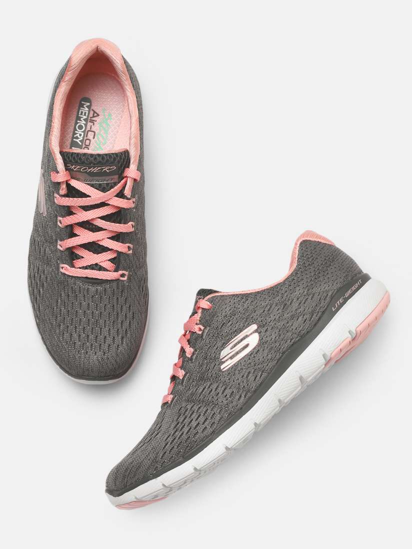 Buy Skechers Women Charcoal FLEX APPEAL 3.0 SATELLITE Sneakers Casual Shoes for Women 10491422 Myntra