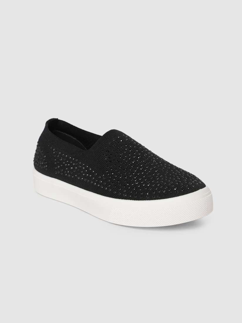 Buy Skechers Women Black POPPY STUDDED AFFAIR Slip On Sneakers Casual Shoes for Women 10491438 Myntra