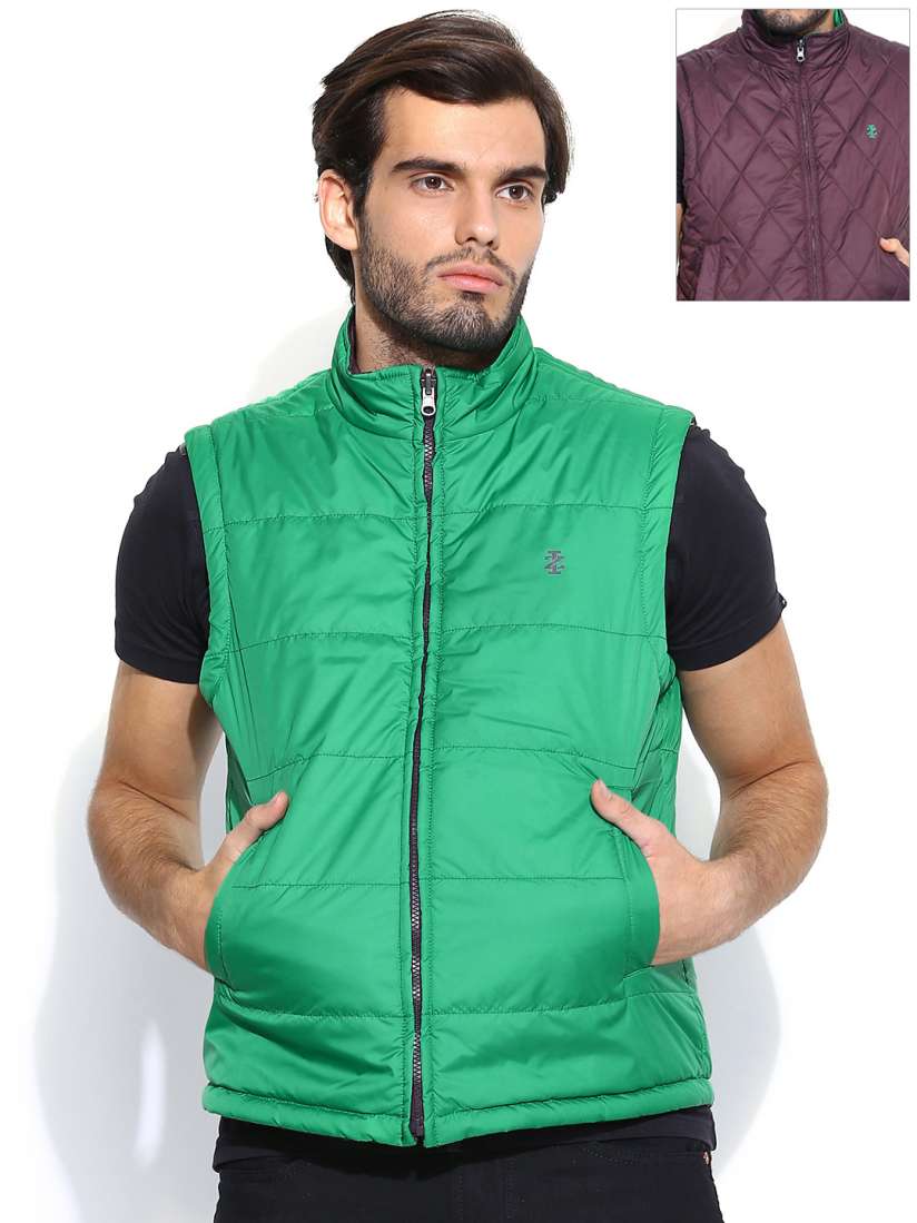 Buy IZOD Green Burgundy Sleeveless Reversible Jacket Jackets for Men 1049463 Myntra