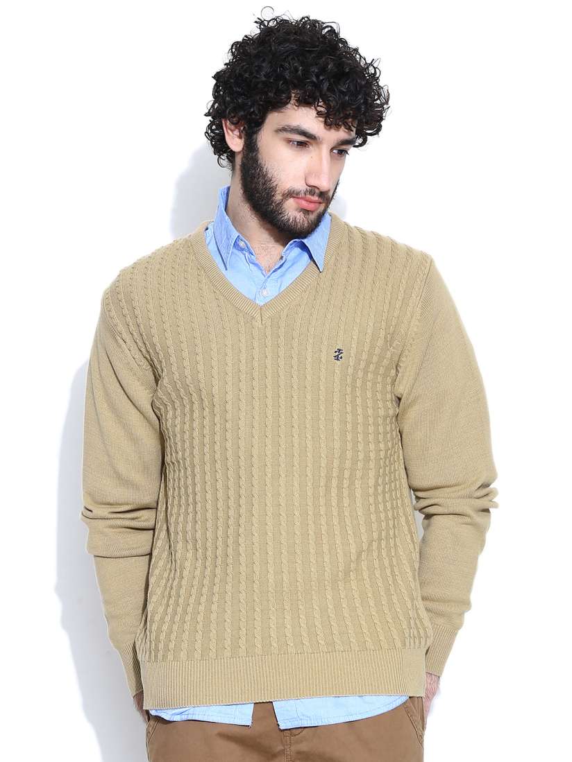 Buy IZOD Beige Cable Knit Sweater Sweaters for Men 1049479 Myntra