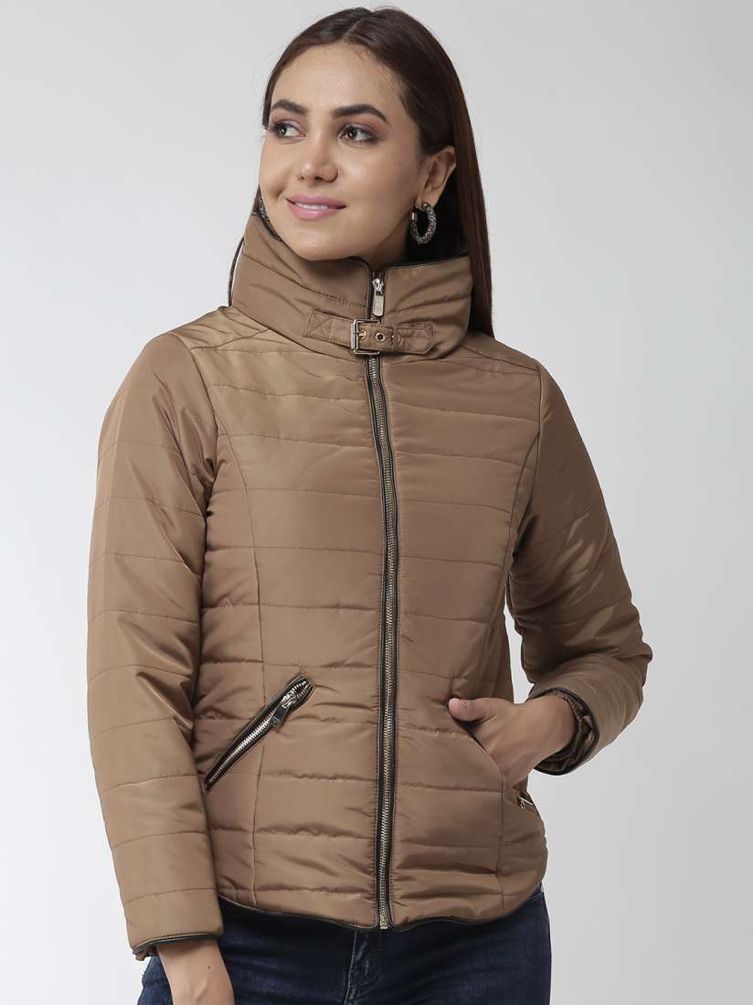 Buy Madame Women Khaki Solid Padded Jacket Jackets for Women 10505630 Myntra
