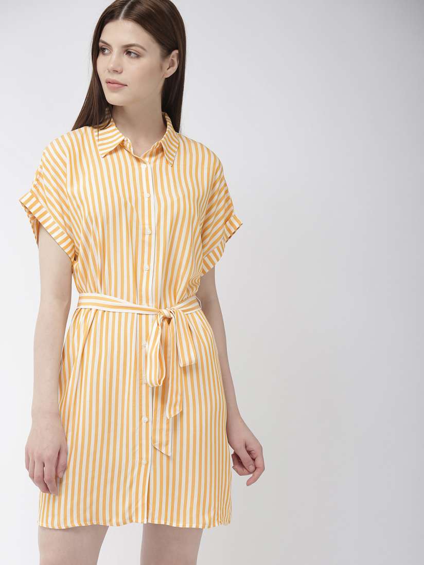 Yellow striped dress forever 21 outlet