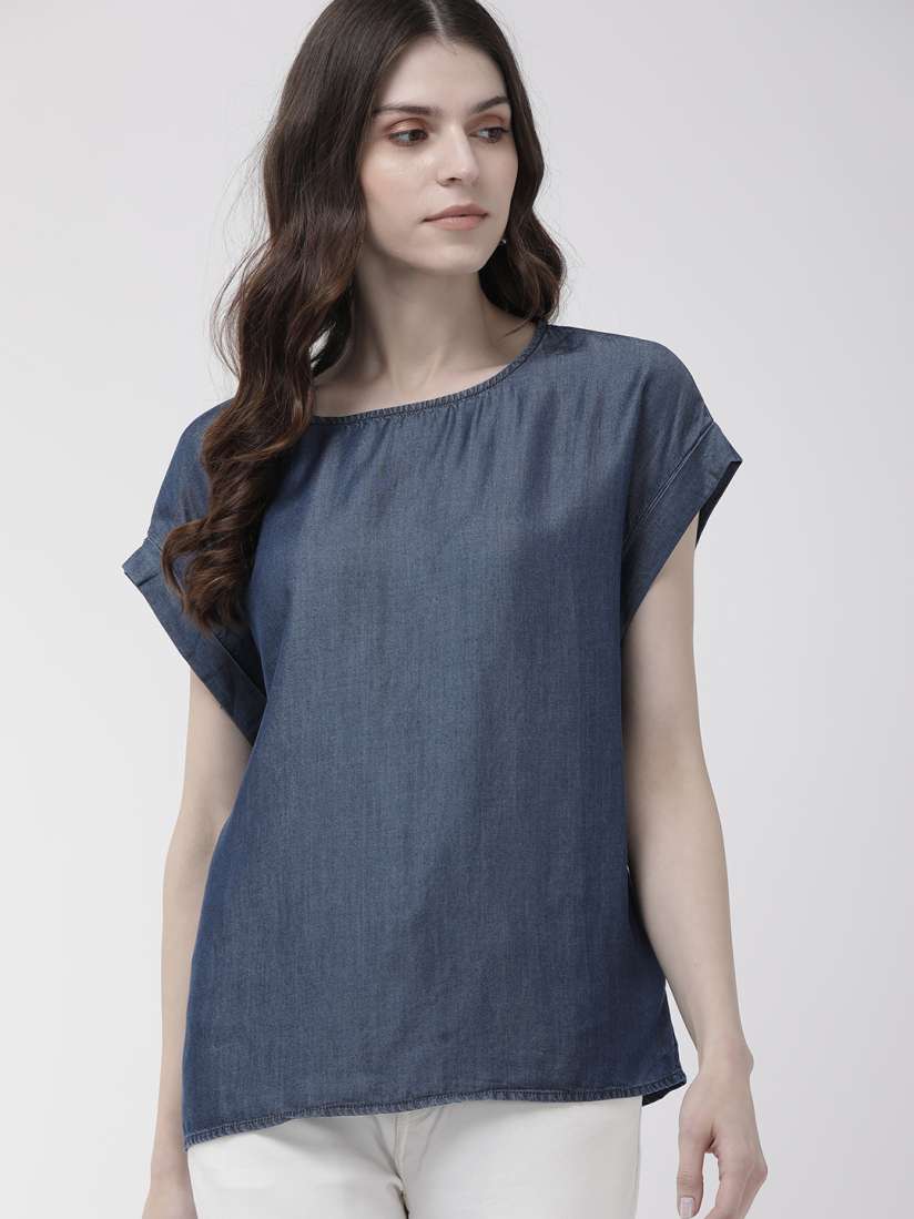 Buy FOREVER 21 Women Blue Solid Regular Top Tops for Women 10508022 Myntra