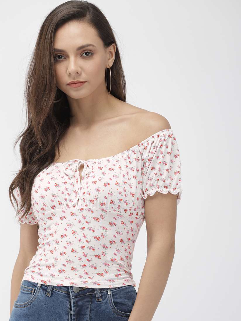 Fitted peasant top best sale