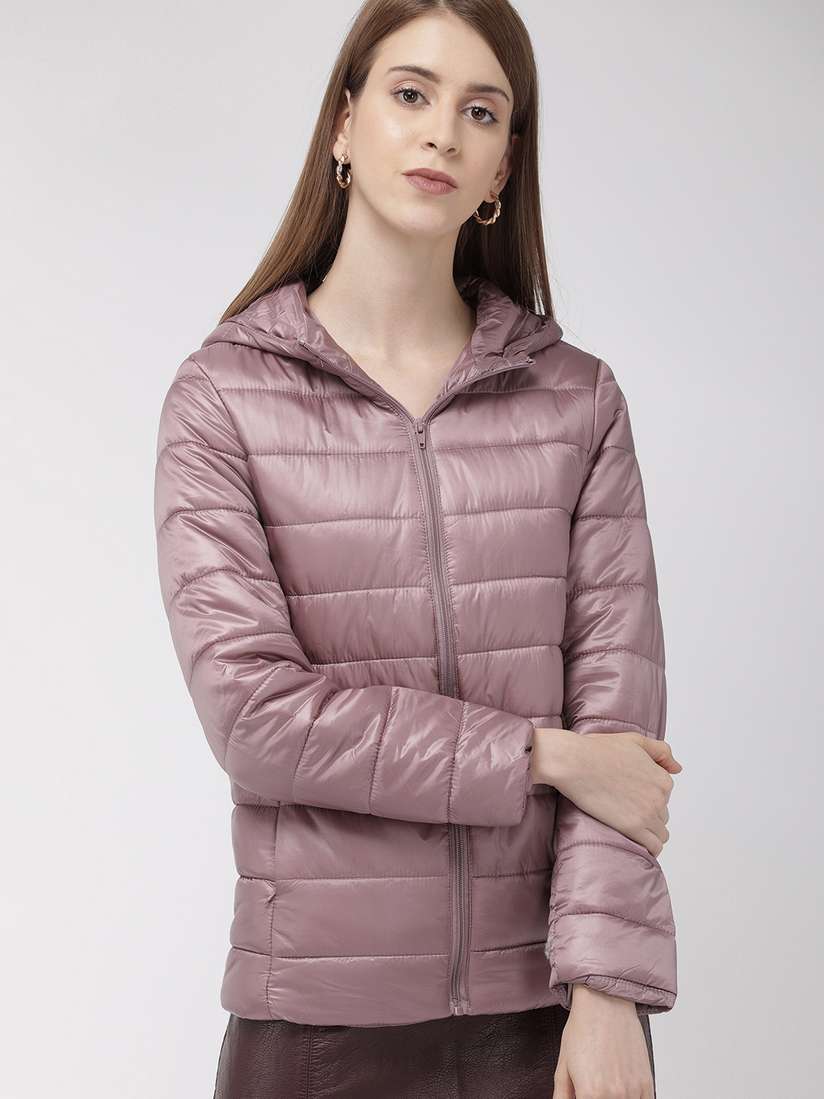 Puffer Jacket Ladies Jackets 2019 Buy FOREVER 21 Women Mauve Solid