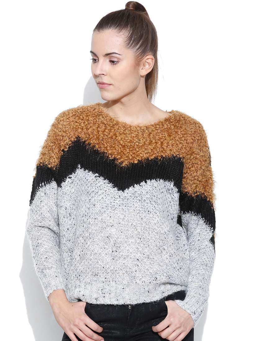 Buy Vero Moda Grey Melange Black Winter Top Tops for Women 1051634 Myntra