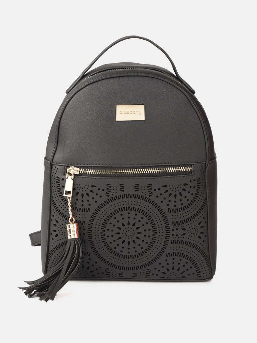 Buy DressBerry Women Black Laser Cut Backpack Backpacks for Women 10521792 Myntra