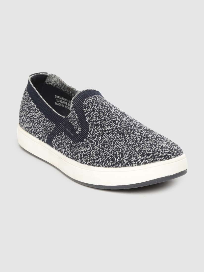 Buy United Colors of Benetton Men Navy Blue White Woven Design Slip On Sneakers Casual Shoes for Men 10524522 Myntra