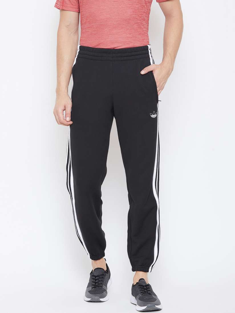 Buy ADIDAS Originals Men Black 3 Stripes Panel Solid Joggers Track Pants for Men 10528452 Myntra
