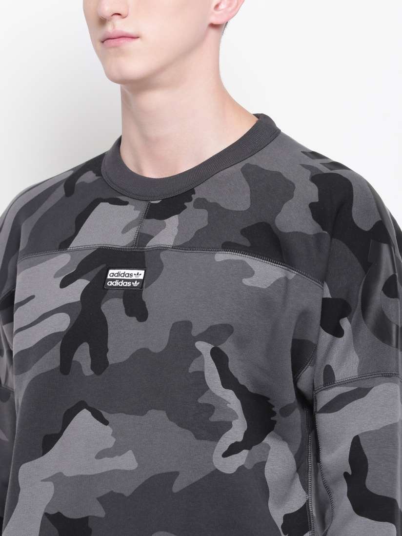 Buy ADIDAS Originals Men Grey Camouflage Print R.Y.V. Crewneck Sweatshirt Sweatshirts for Men 10528690 Myntra