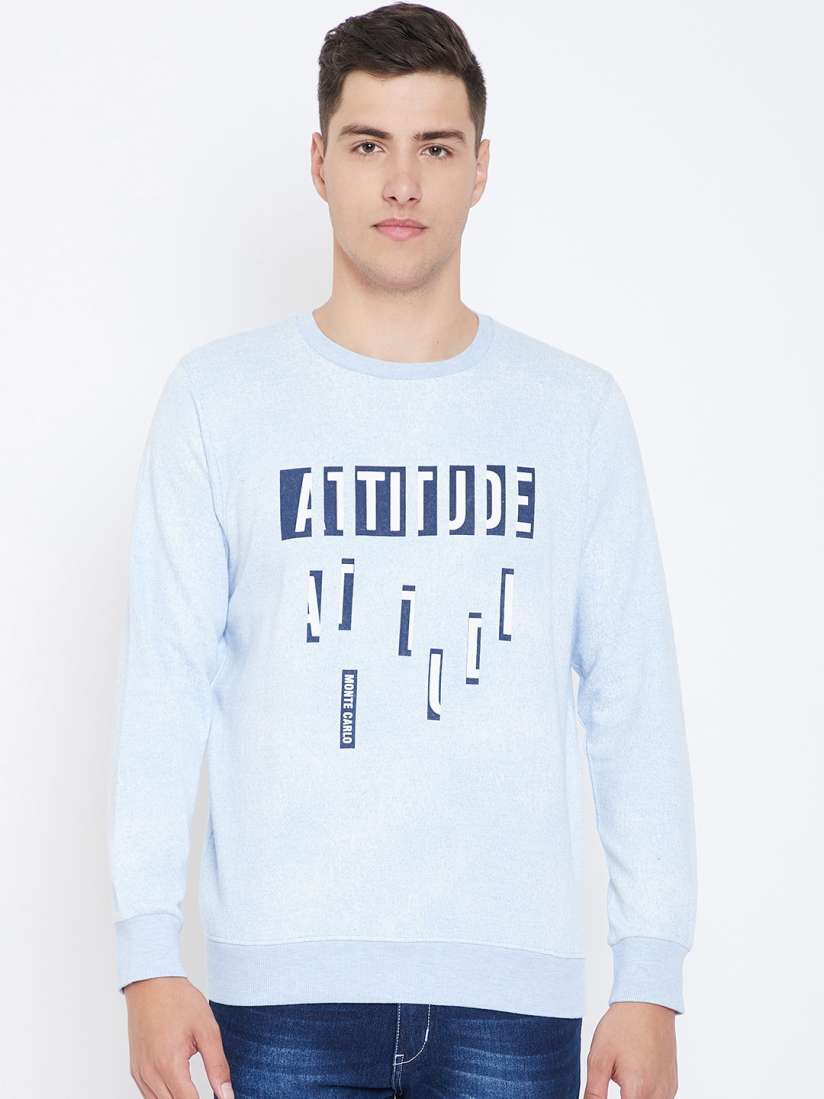 Buy Monte Carlo Men Blue Printed Sweatshirt Sweatshirts for Men 10529588 Myntra