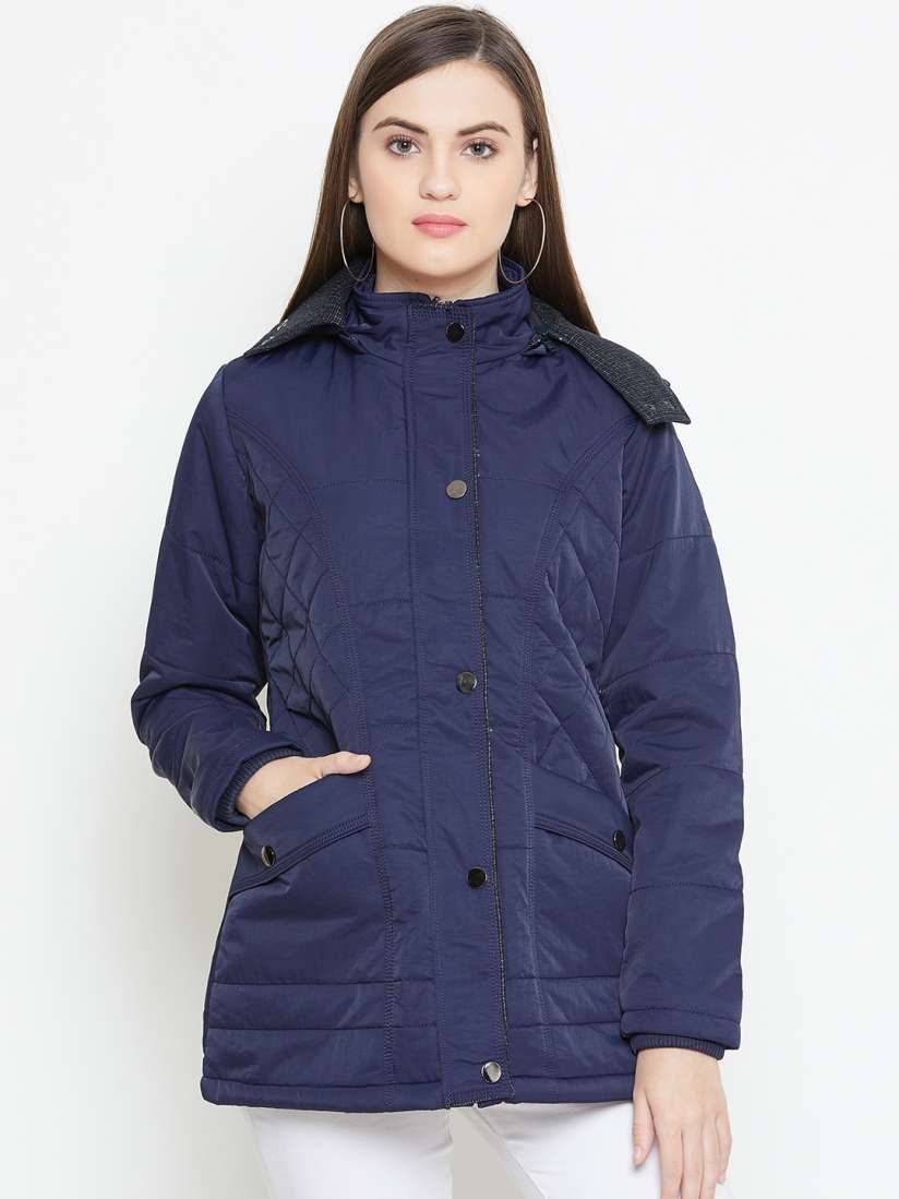 Buy Monte Carlo Women Navy Blue Solid Quilted Jacket Jackets for Women 10534932 Myntra