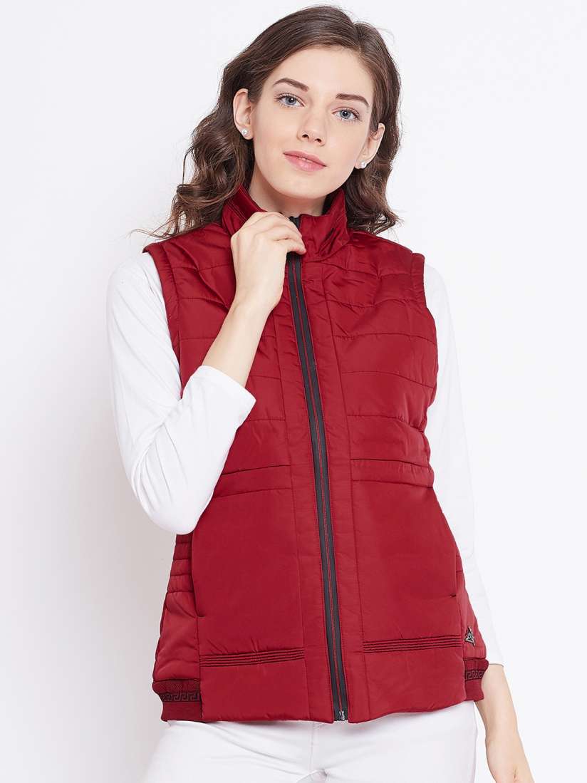 Buy Monte Carlo Women Maroon Solid Padded Jacket Jackets for Women 10534942 Myntra