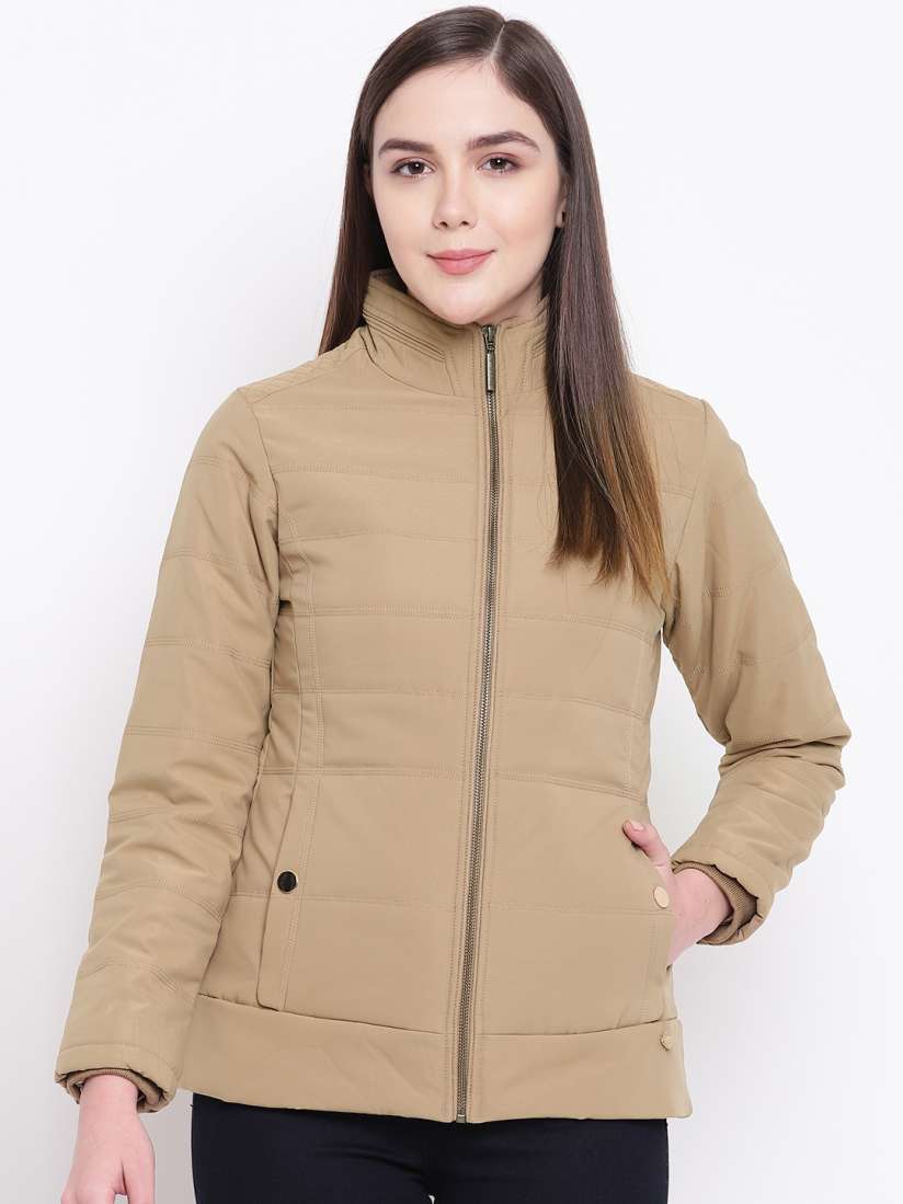 Buy Monte Carlo Women Khaki Solid Padded Jacket Jackets for Women 10535524 Myntra